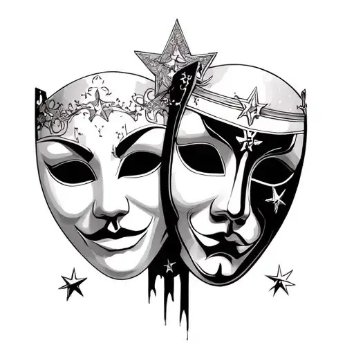 Moon Star And Theatre Masks