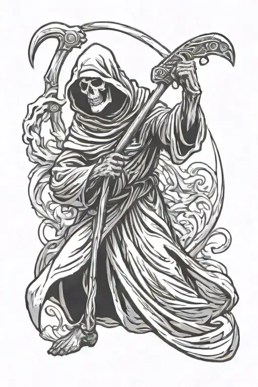 Grim Reaper Holding A Scythe