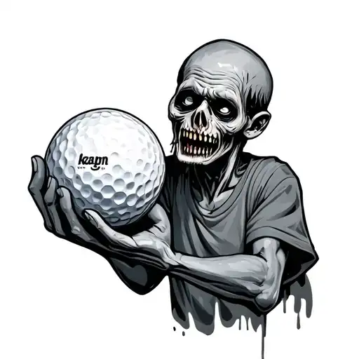 Zombie Holding Golf Ball