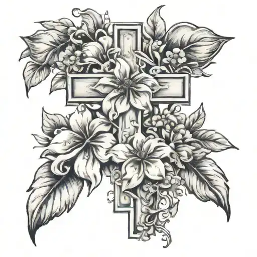 Cross With May And December Birth Flower