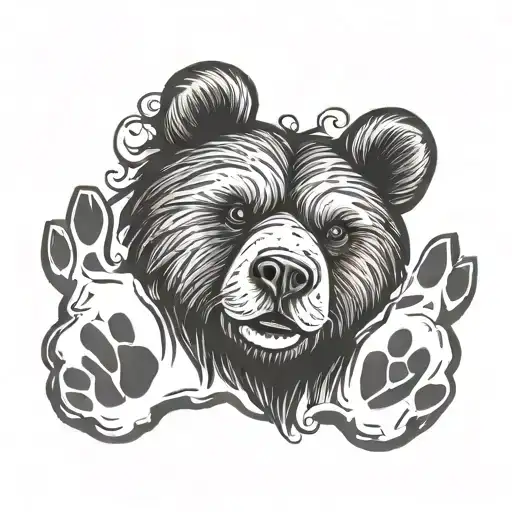 Name Bear With Paw Print