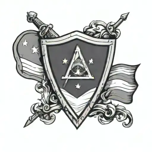 Triangular Shield With The Flag Of Venezuela Filled
