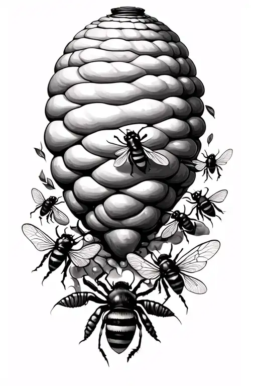 A Beehive With Bees Around It Some Unique Tattoo Design For Women