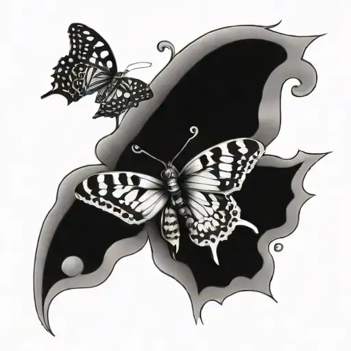 Butterfly With A Ladybug In One Wing And A Tiger In One Wing