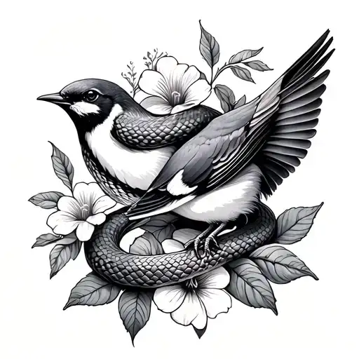 Song Birds And Snakes With Flowers Like Prim And Katniss And Clove