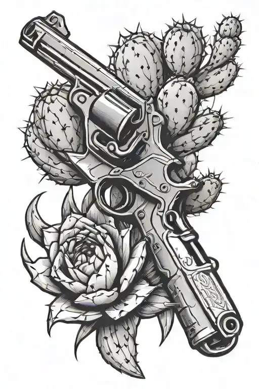 Cactus With Gun Wrapped