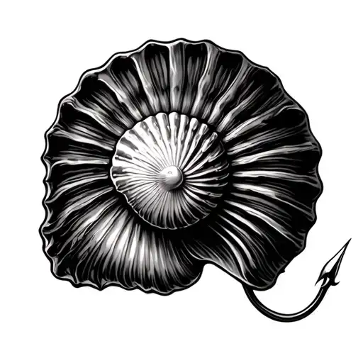 Fishing Hook And Seashell