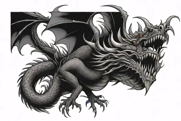 Lining Dragon Tattoo Design