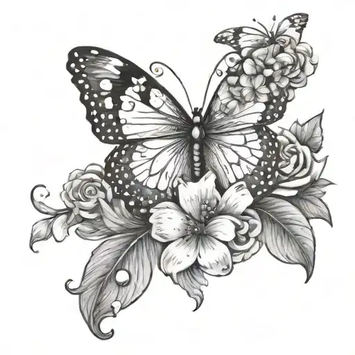 Arabella Name With Butterfly And Flowers