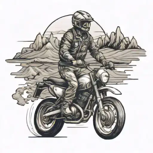 A Motorcyclist Riding Through A Wild And Untamed Landscape