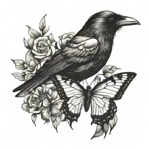 Crow And Butterfly