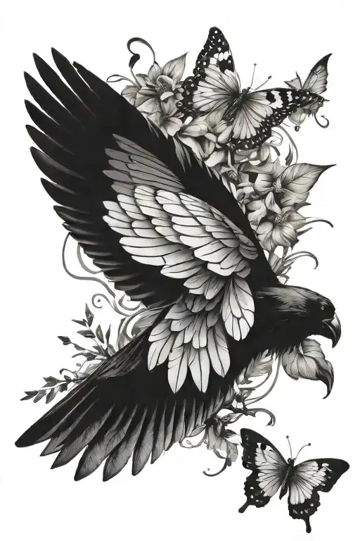Crow And Butterfly