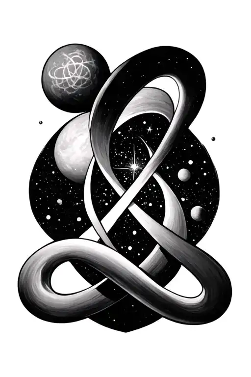 Infinity And Eternity With Atom And Universe