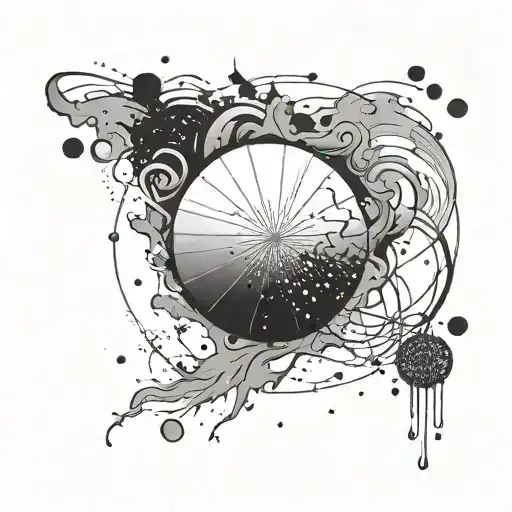 Half A Circle With Gradient Splatter From The Bottom