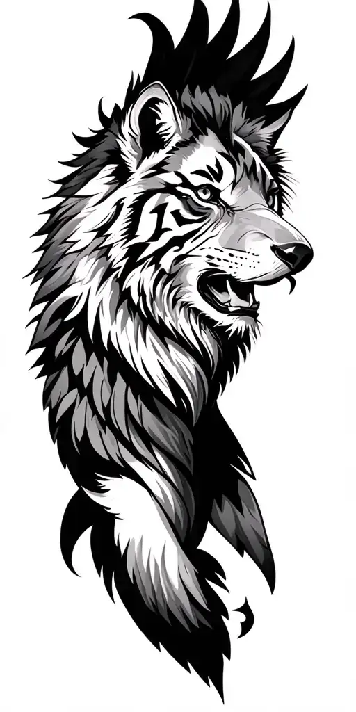 Lion Tiger Wolf Eagle Design