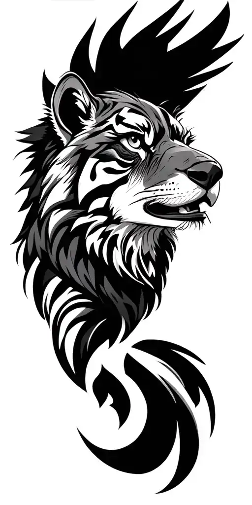Lion Face Tiger Face Wolf Face Eagle Face Design