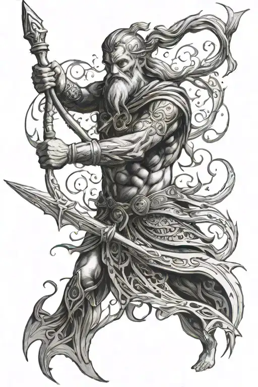 Posiedon With His Trident