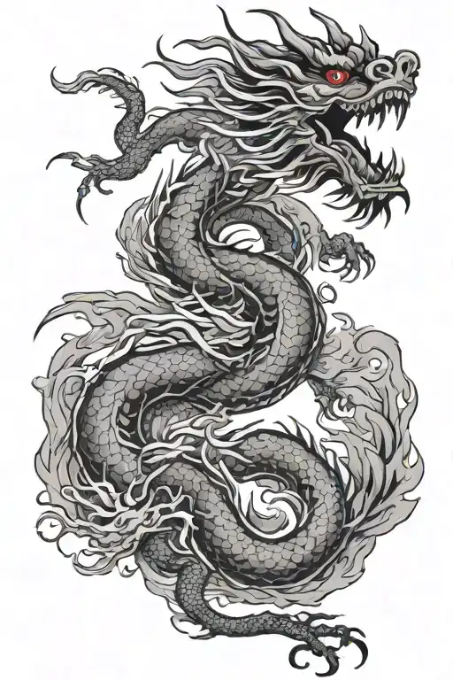 Chinese Dragon Flying Across
