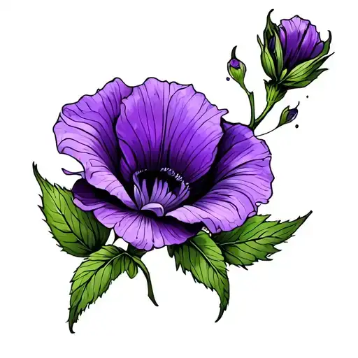 Sweet Pea Flower Tattoo With Purplei