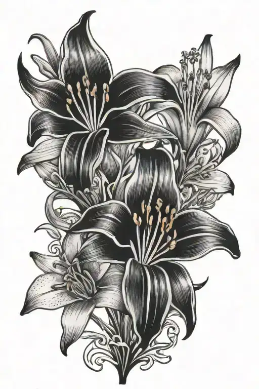 California Buckwheat Flower And Tiger Lilies Long Stemmed