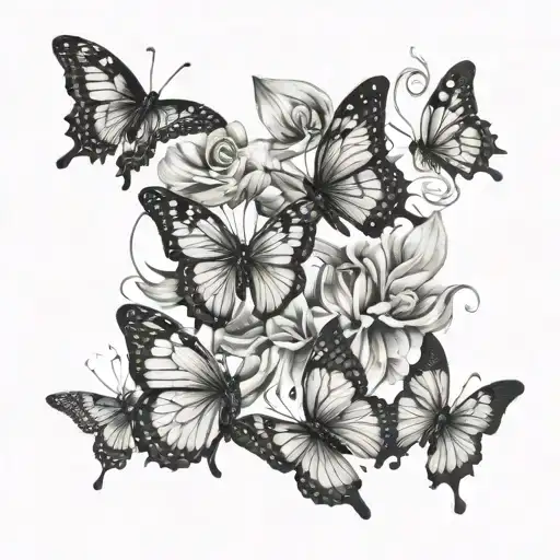 Butterflies Flying Away