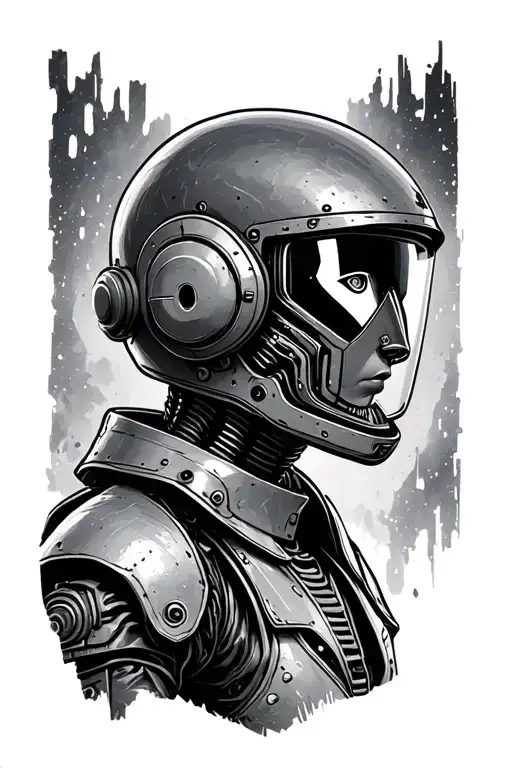 Robot In Leather Flying Helmet