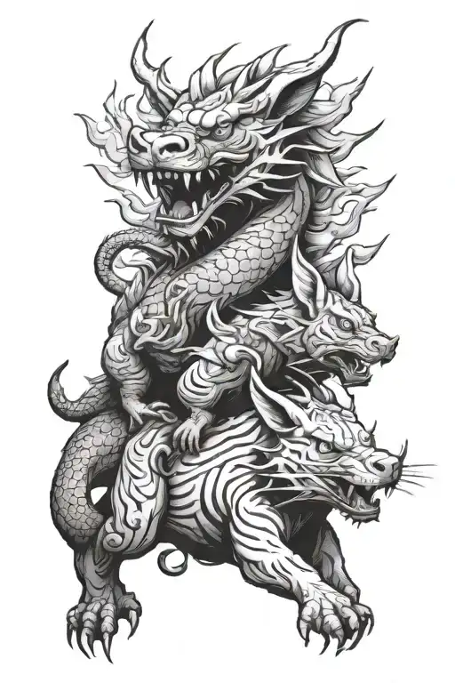 Dragon And Pig And Rabbit And Tiger Together