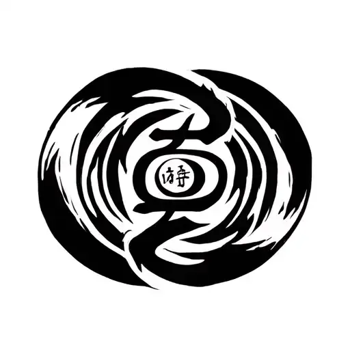 Karma Seal And Kanji Signs Merged