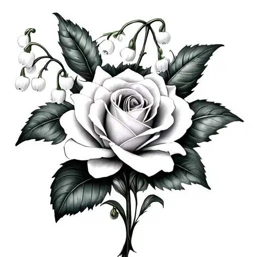 Lily Of The Valley Rose Intertwined