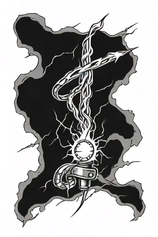 Welding Rod Arcing Into Lightning Bolts