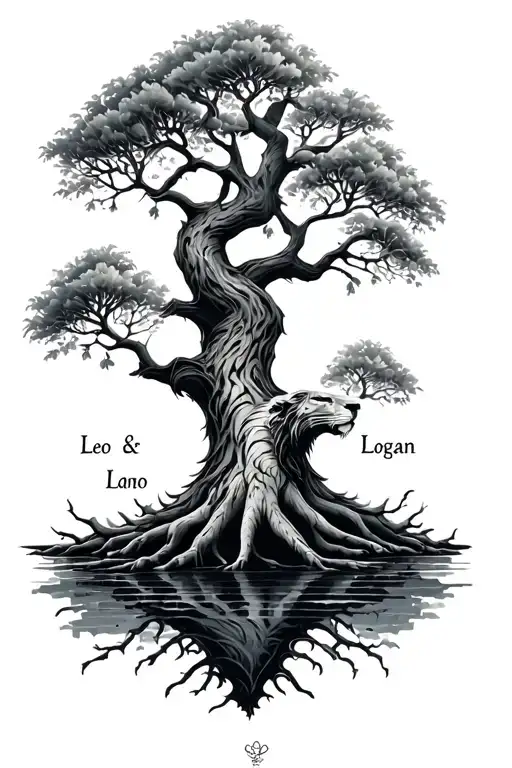 The Tree Of Life With The Names Leo And Logan Included