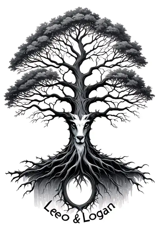 The Tree Of Life With The Names Leo And Logan Included