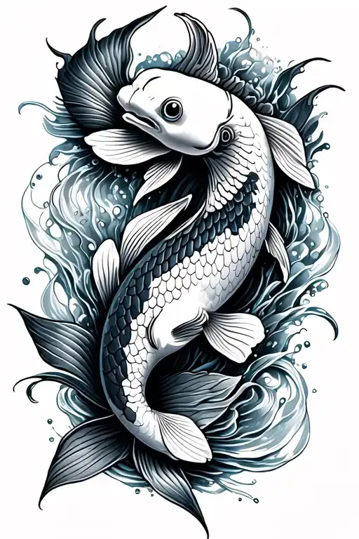 Koi Carp Swimming