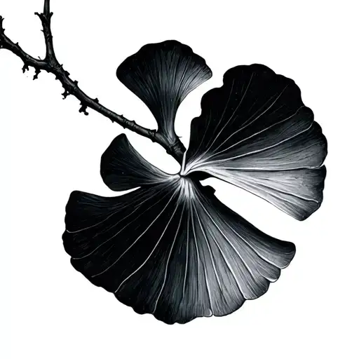 Ginkgo Drawing With Rod