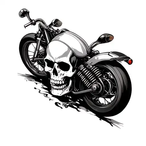 Sleeve Featuring Motorbike Skull