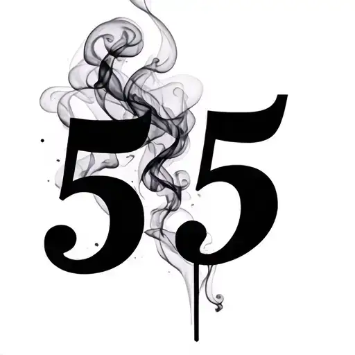 555 Number With Smoke