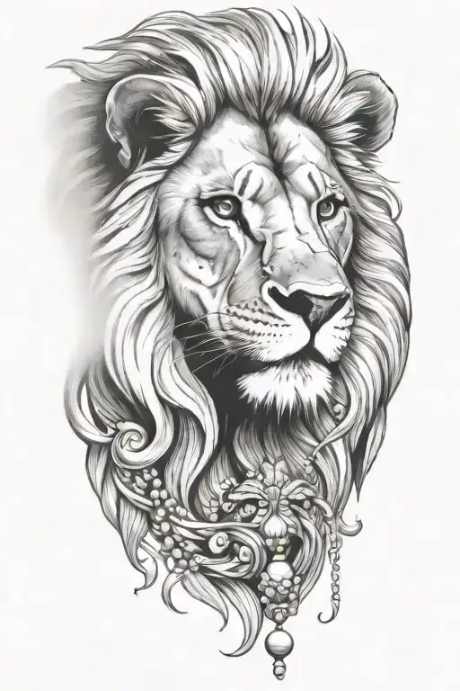 Lion And Pearl Its Mouth