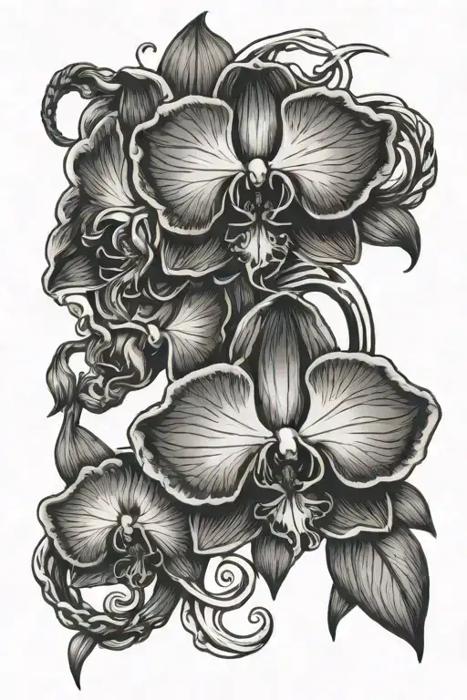 Orchid And Hook Intertwined