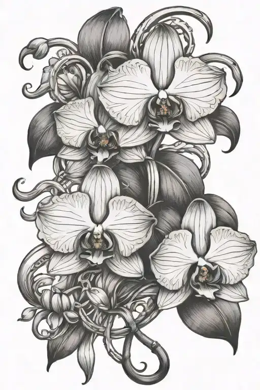 Orchid And Hook Intertwined