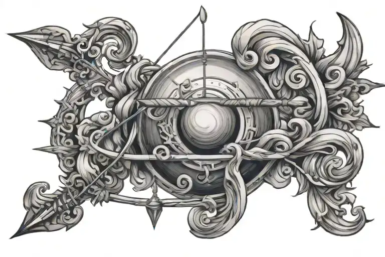 Jupiter With Bow And Arrow With Fire Element Symbol