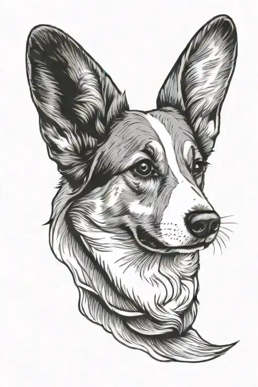Corgi Ears Outline