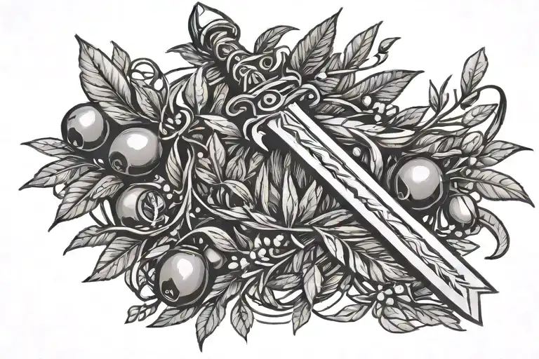 Sword With Olive Branch Wrapped