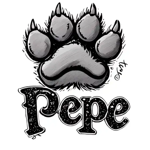 Lettering Pepe With Dog Paw