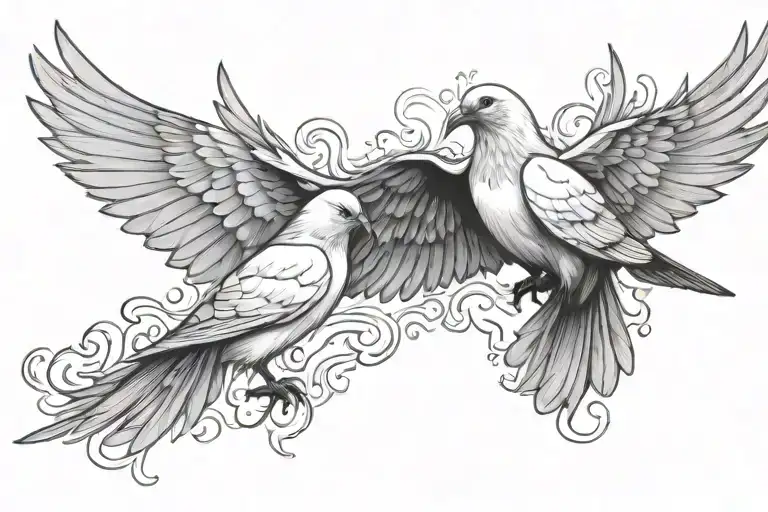 Dove And Raven Fire Flames