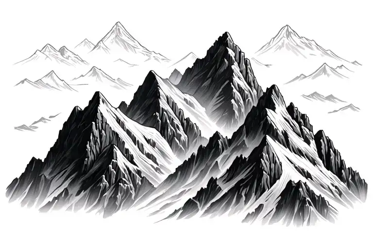 Mountain Range Three Peaks