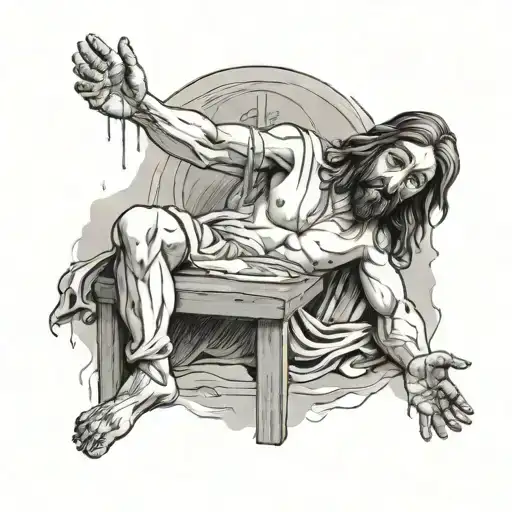 Jesus Snorts Cocaine From A Prostitute's Ass With Background