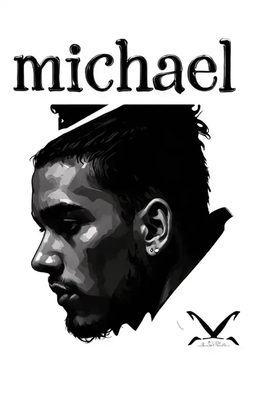 The Name Michael On The Side Of My Face In Front Of My Ear