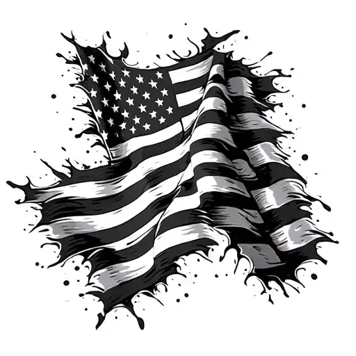 American Flag Tattered