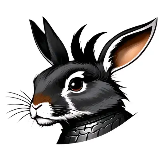 Samurai Rabbit Head Tattoo Design