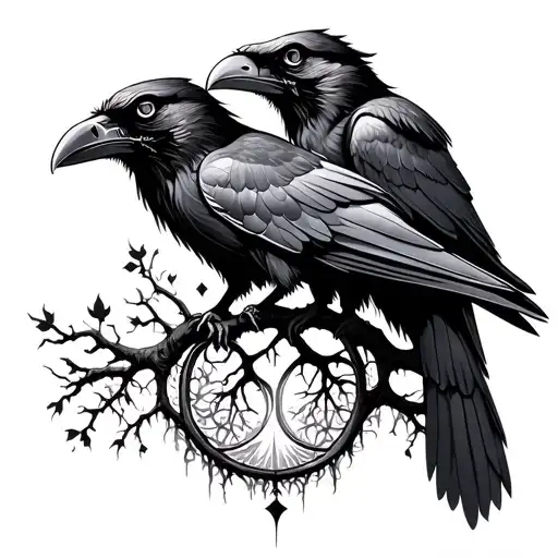 Ravens And Tree Of Life